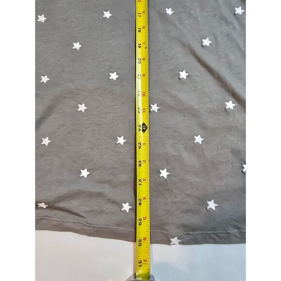 For The Republic Grey Star Print V-Neck Short Sleeve Top Size 2X Cotton/Modal Bl - Picture 12 of 14